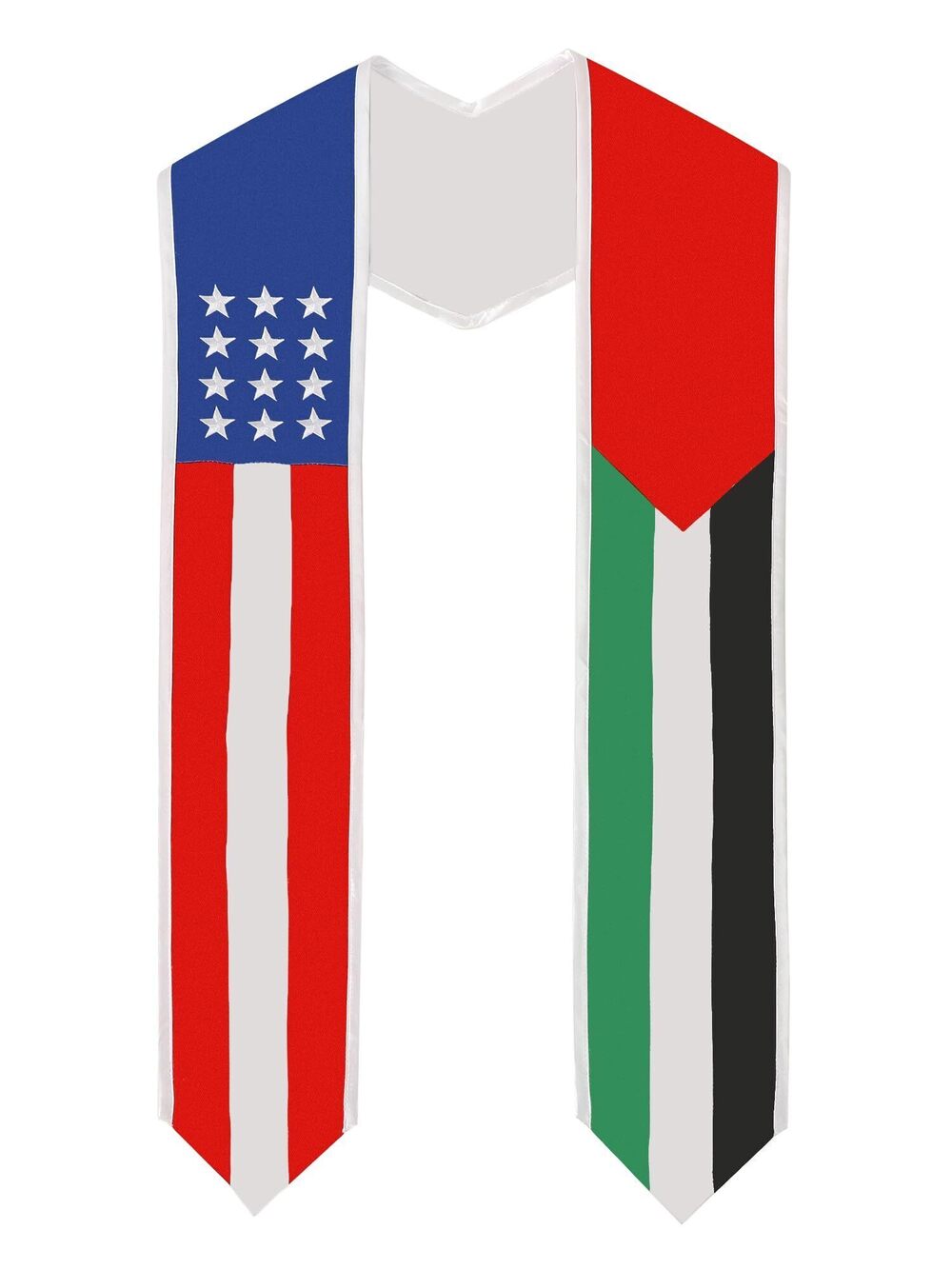 5256 Unisex National Flag Graduation Stole Embroidery Sash for Study Aboard